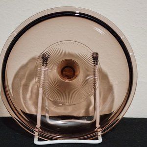 Pyrex Corning Cranberry Ribbed Replacement Lid 7.25" glass fits 1.5qt V1.5C